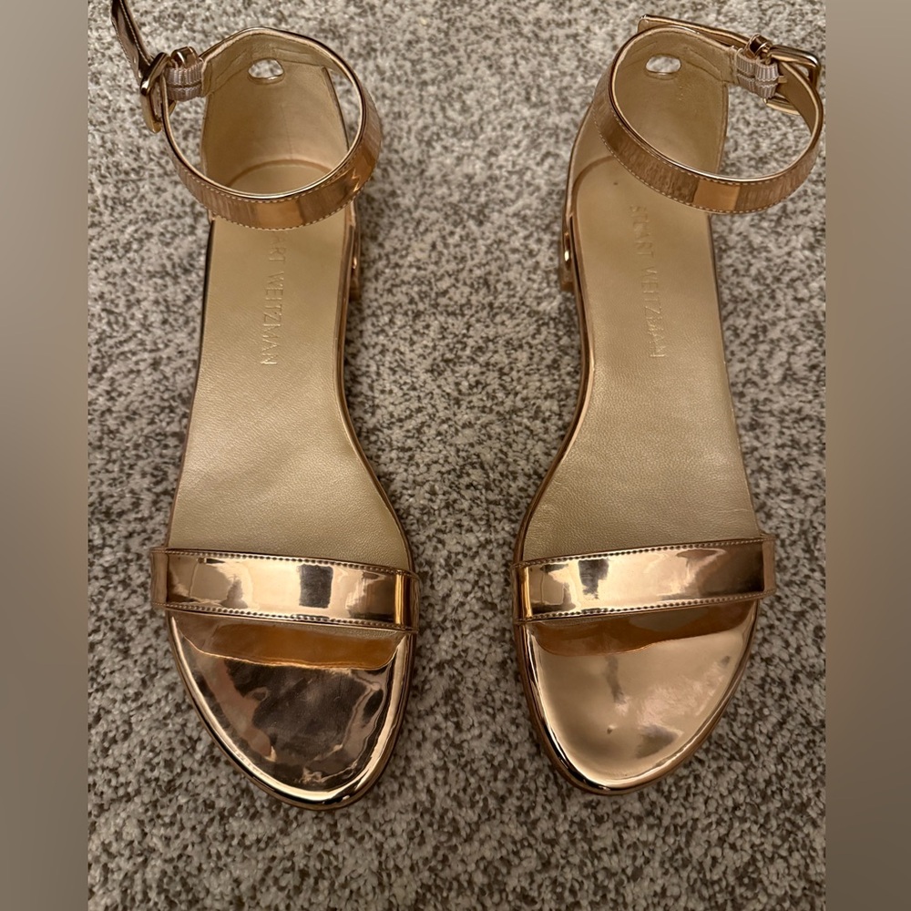 Stuart Weitzman Black Ankle Strap Sandals